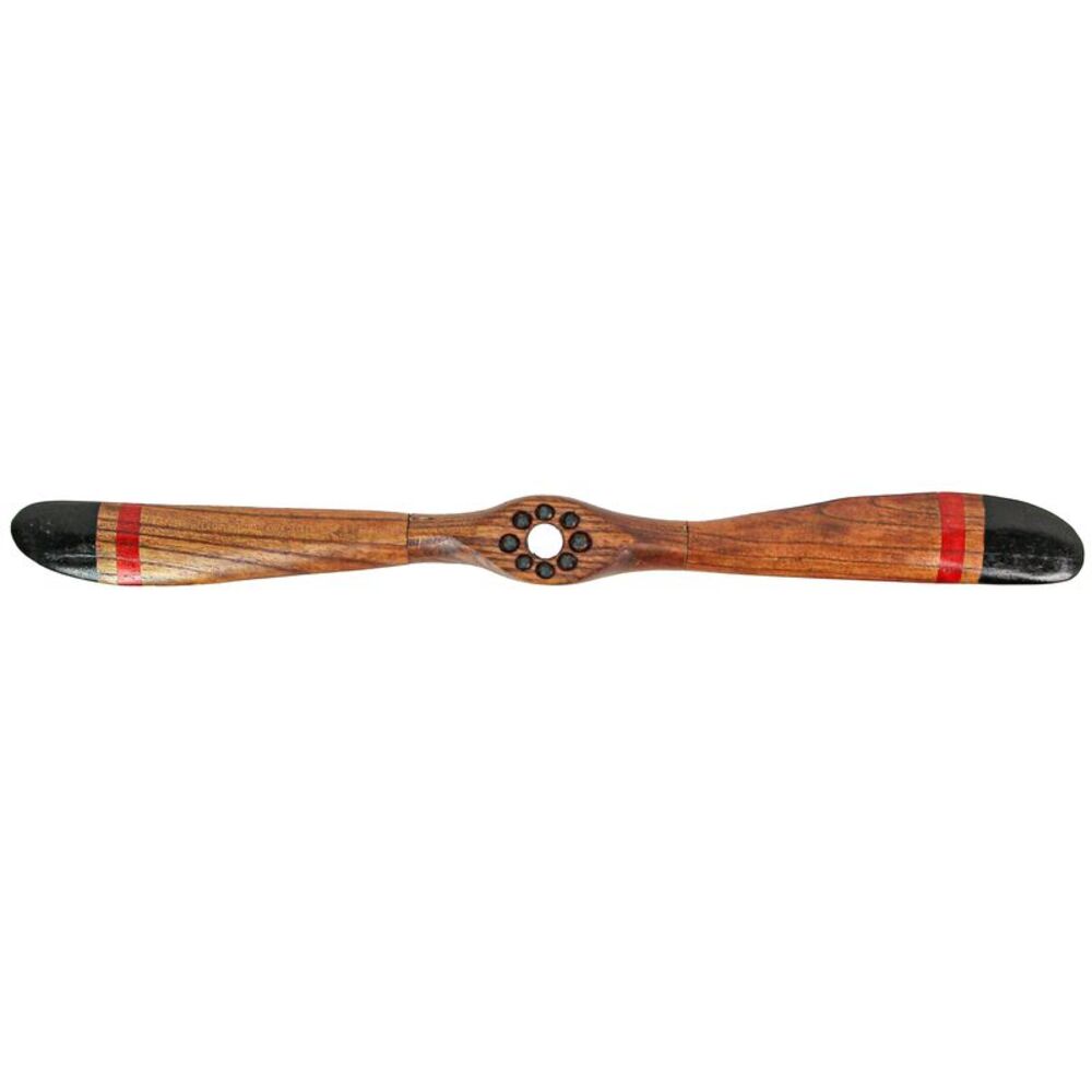 Hand-Carved Distressed Brown Wooden Airplane Propeller Wall Sculpture 24 Inches